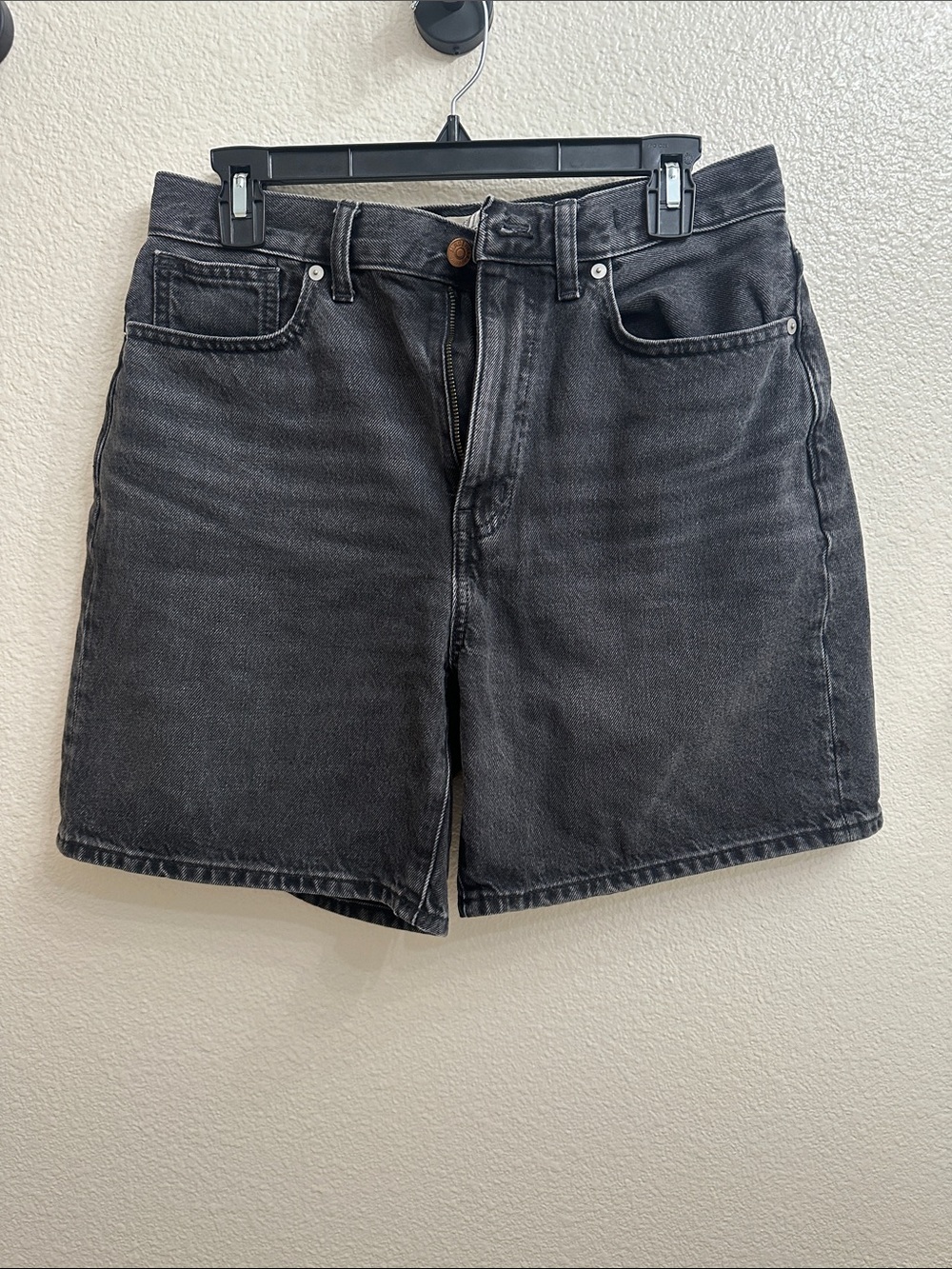 Madewell Black High-Rise Denim Shorts